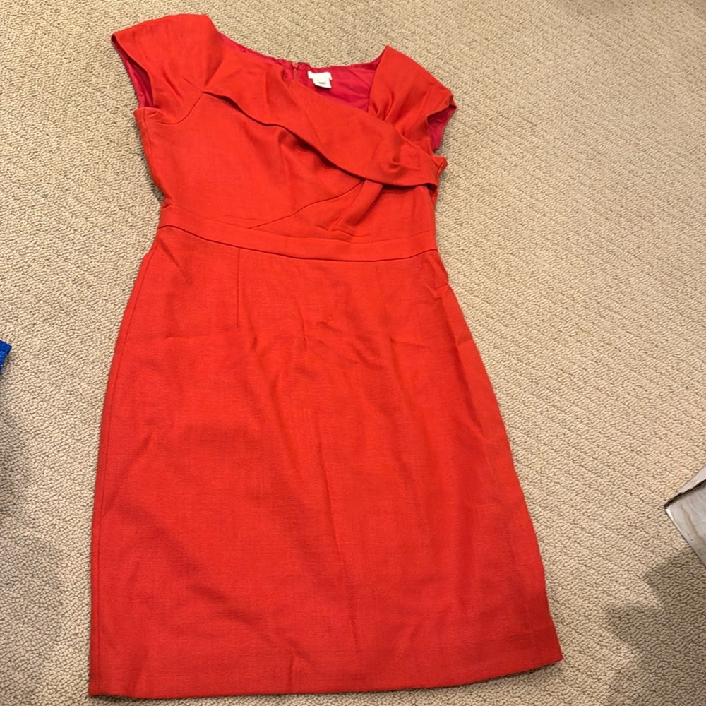 J. Crew Red Ruffle-Detail Mini Dress
